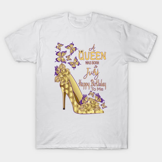 A Queen Was Born In July T-Shirt by Designoholic